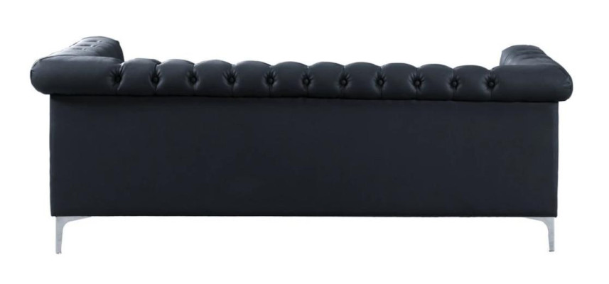 Czarne Trzyosobowe Chesterfield Nowoczesne designerskie kanapy Skóra Sofa Designer Meble
