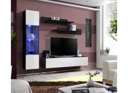 Kompletny zestaw 4 designerskich luksusowych mebli do salonu Ściana Półka wisząca Gablota Meble