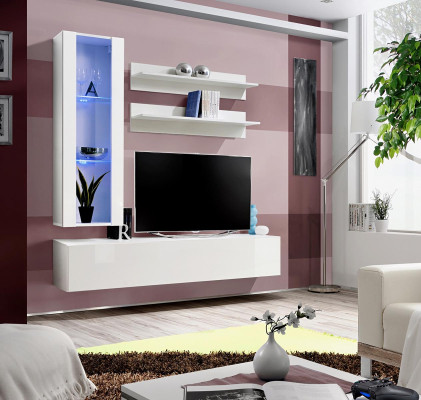 Kompletny stojak TV Meble Designerski zestaw mebli 4 szt. szafki wiszącej Gablota