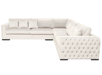 Narożnikowa kanapa Cream Zestaw narożny Podkładka Aksamit Materiał Meble Design Żywy krajobraz Couch