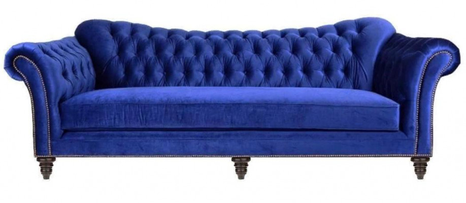 Niebieski Chesterfield Salon Nowoczesny Design Kanapy Sofa Designer Meble Materiał