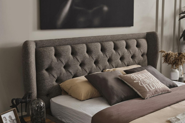 Nowoczesny zestaw Sypialnia Designerskie łóżko 2x Szafki nocne Kredens Lustro