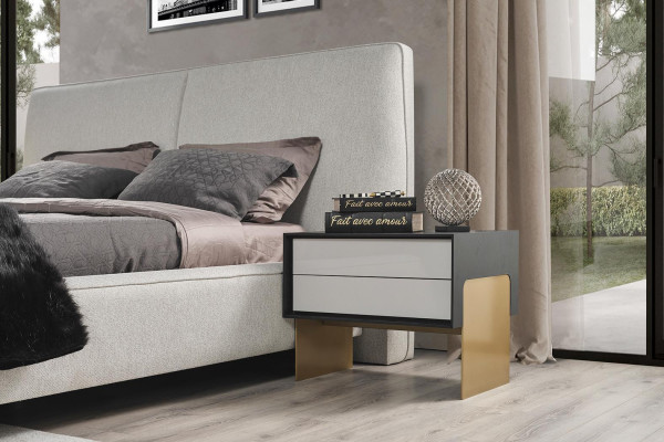 Luksusowy Zestaw Sypialnia Designerskie Podwójne łóżko 2x Szafki nocne Stylowe