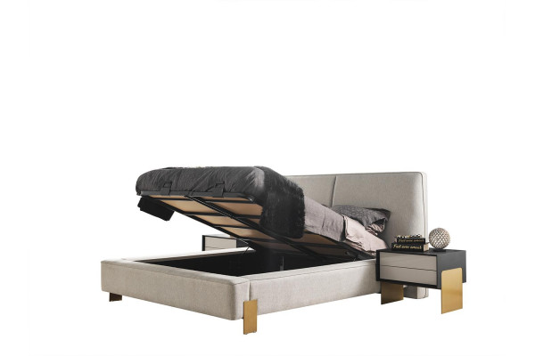 Luksusowy Zestaw Sypialnia Designerskie Podwójne łóżko 2x Szafki nocne Stylowe