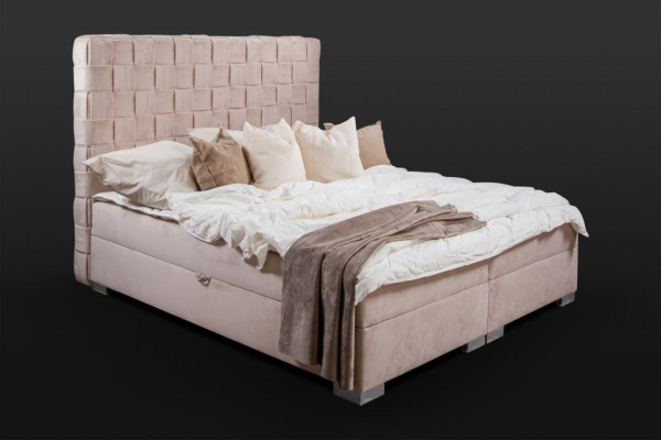 Beżowa Sypialnia łóżka Podkładka Łóżko Chesterfield Włókienniczy Materiał Nowość