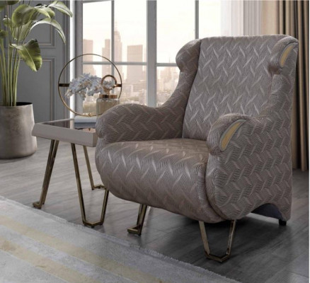 Brązowo-Beżowy Zestaw sofowy 3+3+1 miejsce do siedzenia Designerski stolik kawowy Stolik