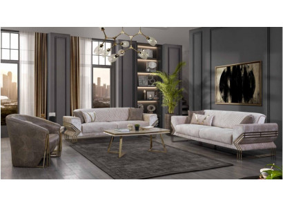 Designerski Zestaw sofowy 3+3+1 miejsce do siedzenia Nowoczesny Kompletny Zestaw Kanapowy Nowy