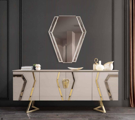 Designerski zestaw do jadalni White Ustaw Stół obiadowy 4x Krzesza 7-częściowy