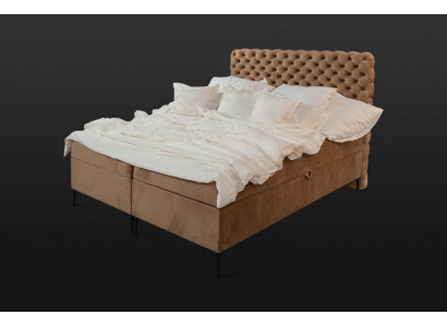 Brown Chesterfield Podwójne łóżko luksusowe łóżko skrzyniowe Sypialnia łóżka