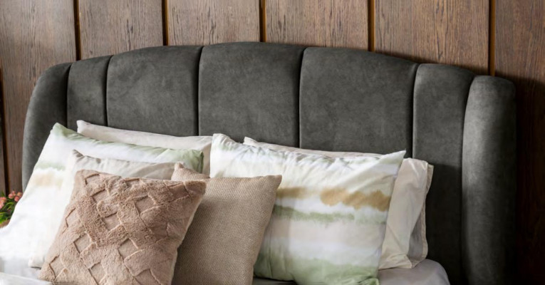 Łóżko Szare Podwójne Łóżka Nowoczesna Rama Łóżka Luksusowy Design Rama Łóżka Drewno Nowość