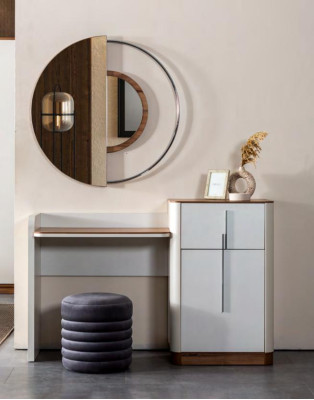 Modern Biały Design Toaletka z Lustro Luxus Sypialnia Meble 2szt. Nowość