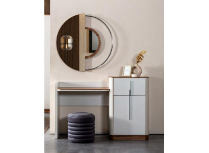 Modern Biały Design Toaletka z Lustro Luxus Sypialnia Meble 2szt. Nowość