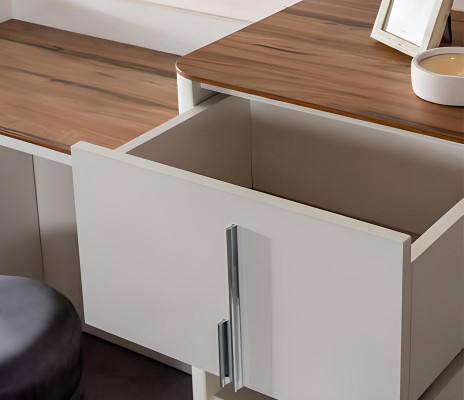 Modern Biały Design Toaletka z Lustro Luxus Sypialnia Meble 2szt. Nowość