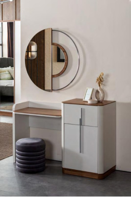 Modern Biały Design Toaletka z Lustro Luxus Sypialnia Meble 2szt. Nowość