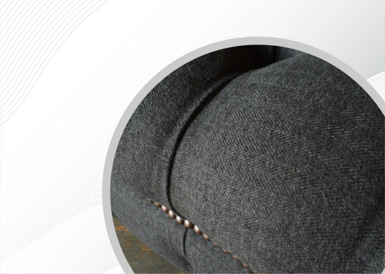Chesterfield 3 Siedziba Włókienniczy Ciemnoszary Nowoczesny Design Kanapy Sofa Meble Designer