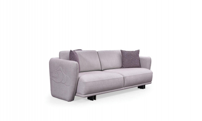 Sofa trzyosobowa rozkładana 3 miejsce do siedzenia szara materiałowa sofa tapicerowana projekt sofy