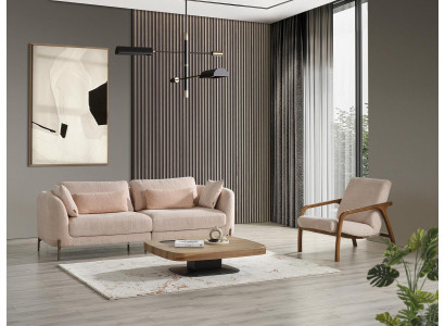 Design Zestaw do Salonu Zestaw sofowy Podkładka Meble 2x Sofy stolik kawowy Nowy Fotel
