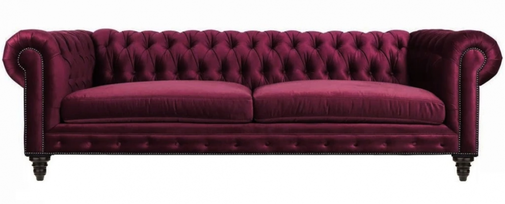 Sofy Włókiennicze Materiał Kanapy Creative Meble 3 miejsce do siedzenia New Chesterfield Sofa Burgund