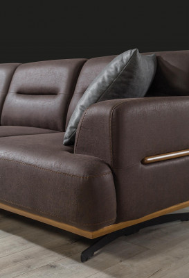 Brązowa Sofa Salonowa Kanapa Trzyosobowa Luksusowe Meble Podkładka Meble