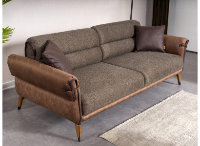 Brązowa Sofa Dwuosobowa Salonowa Meble Tapicerowane Kanapa Nowe Meble