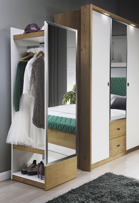 Zestaw designerskie łóżko tapicerowane łóżko łóżka Materiał łóżko podwójne łóżko designerskie Stolik nocny 2-częściowy.