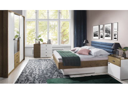 Sypialnia Zestaw Łóżko 2 szafki nocne Klasyczny design ramy łóżka Meble 3-częściowe