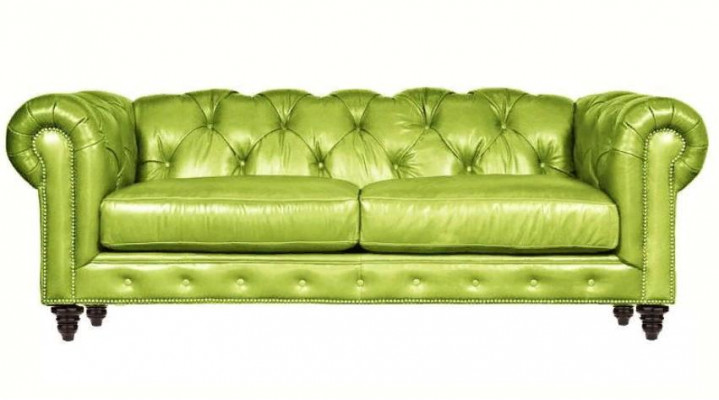Jasnobrązowa trzyosobowa sofa do salonu Skóra Chesterfield Chesterfield Nowość