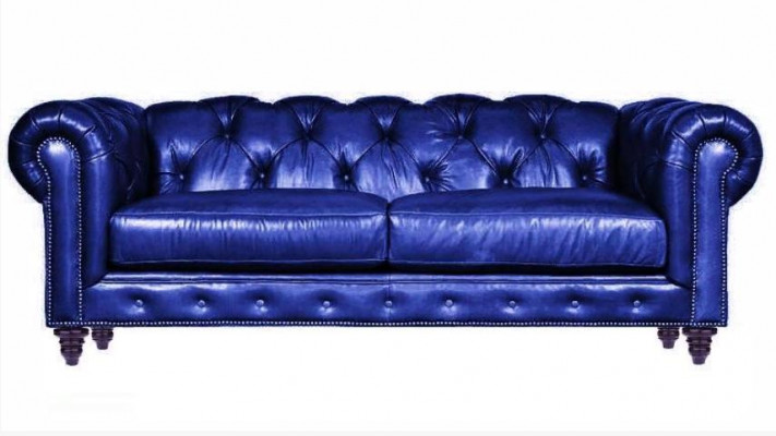 Jasnobrązowa trzyosobowa sofa do salonu Skóra Chesterfield Chesterfield Nowość