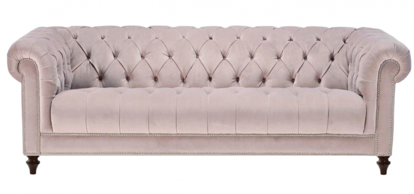 Chesterfield Stare Różowe Różowe Nowe Trzyosobowe Kanapy Materiałowe Podkładka Sofa Sofy