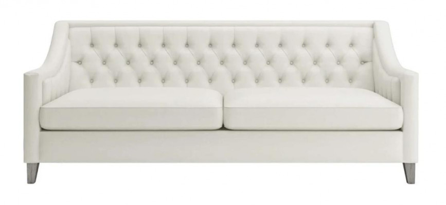 Biała Trzyosobowa Kanapa Chesterfield Nowoczesny Design Sofa Włókienniczy Nowe Oryginalne Meble