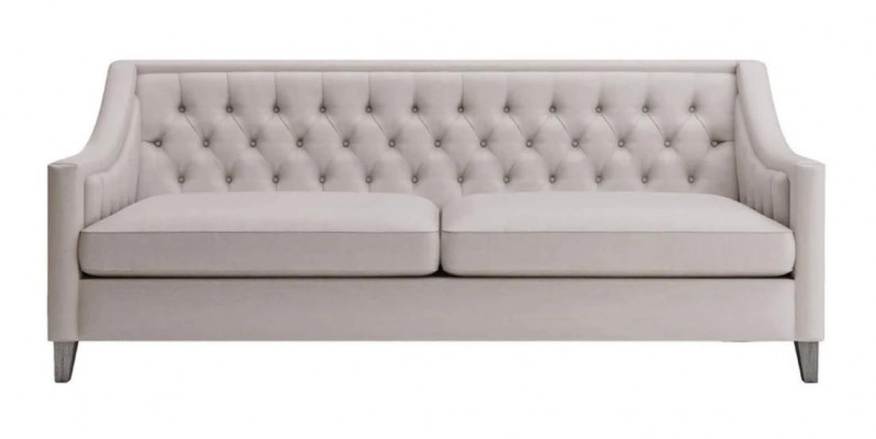 Biała Trzyosobowa Kanapa Chesterfield Nowoczesny Design Sofa Włókienniczy Nowe Oryginalne Meble