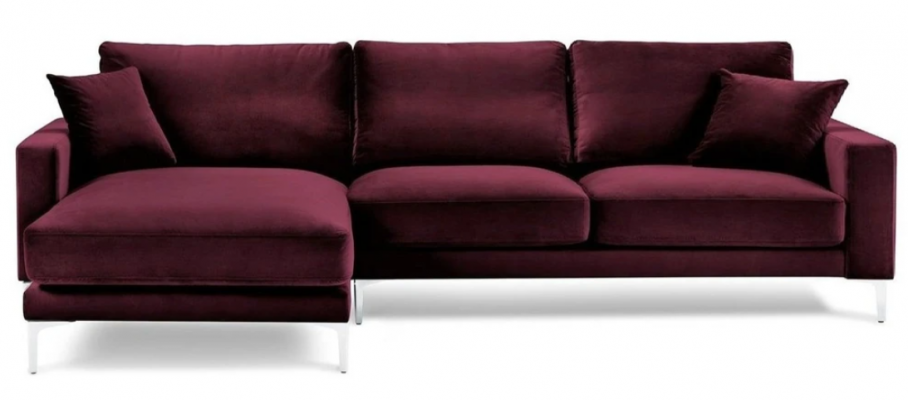 Czerwony Burgund Narożnikowa kanapa Design Kanapy Podkładka Sofa Sofy Włoskie Meble Design