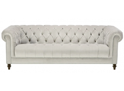 Sofy Trzyosobowe Srebrne Materiał Design Podkładka Sofy Oryginał Chesterfield Nowe