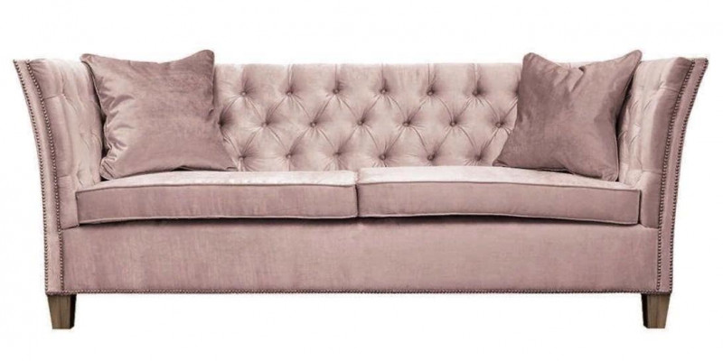 Chesterfield Dwuosobowa Jasnoszara Materiał Salon Projekt Podkładka Sofa Kreatywna