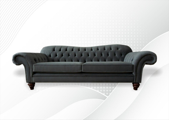 XXL Chesterfield Sofa 4 miejsce do siedzenia Sofa Podkładka Siedziba Ustawić Skórę Włókienniczą