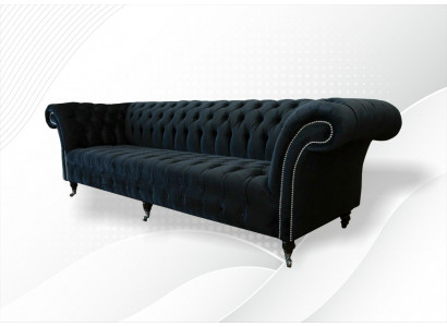 Chesterfield Sofa 4 miejsce do siedzenia Duża Podkładka Design Couches Sofy Ustawić
