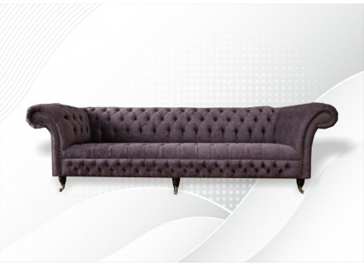 xxl Duża Sofa Couch Chesterfield 265cm Podkładka Sofy 4 miejsce do siedzenia Skóra