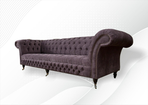 xxl Duża Sofa Couch Chesterfield 265cm Podkładka Sofy 4 miejsce do siedzenia Skóra