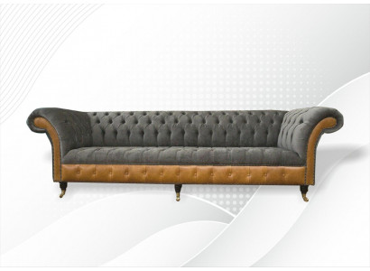 Sofy xxl Chesterfield Podkładka Design Luxury Sofa 4 miejsce do siedzenia Skórzane kanapy