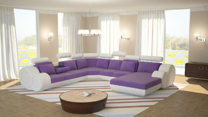 Sofa z USB Designer Żywy krajobraz Kształt U Couch Narożnikowa kanapa Podkładka Ustawić Nowość
