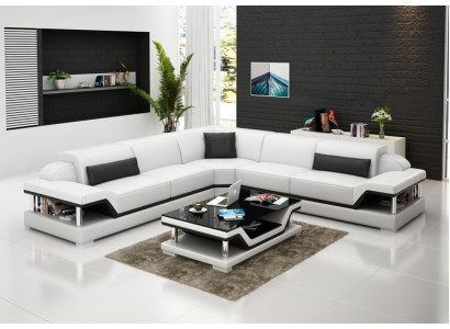 Skórzana sofa z USB Żywy krajobraz Narożnikowa kanapa Narożnik Ustaw Design Modern Sofa G8004B