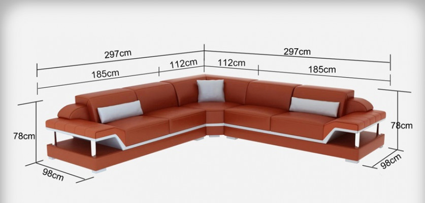 Skórzana sofa z USB Żywy krajobraz Narożnikowa kanapa Narożnik Ustaw Design Modern Sofa G8004B