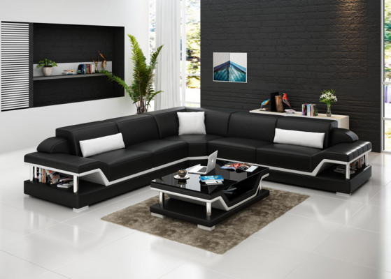 Skórzana sofa z USB Żywy krajobraz Narożnikowa kanapa Narożnik Ustaw Design Modern Sofa G8004B