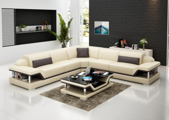 Skórzana sofa z USB Żywy krajobraz Narożnikowa kanapa Narożnik Ustaw Design Modern Sofa G8004B