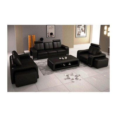 Zestaw sofowy Couch USB Sofa Skóra Ustawić Siedziba Żywy krajobraz 3+2+1 miejsce siedzące Nowy
