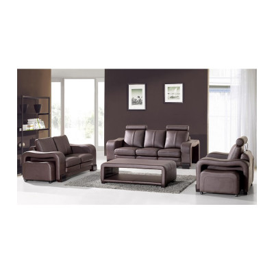Zestaw sofowy Couch USB Sofa Skóra Ustawić Siedziba Żywy krajobraz 3+2+1 miejsce siedzące Nowy
