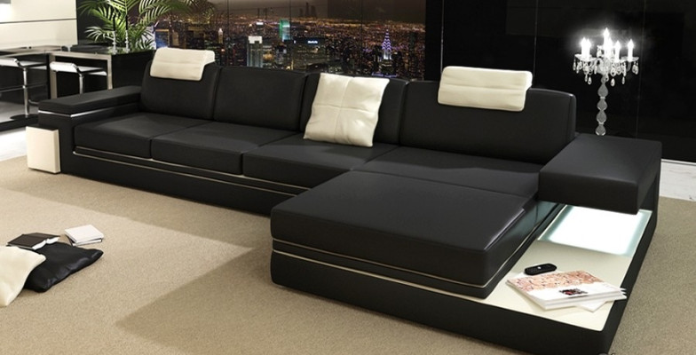 Designerska skórzana sofa sofa z USB,Podkładka Żywy krajobraz Narożnik Ustawić Narożnik Tachau