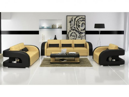 Zestaw sofowy skórzana sofa USB sofa kanapa Żywy krajobraz Obcios 3+2+1 Nowość