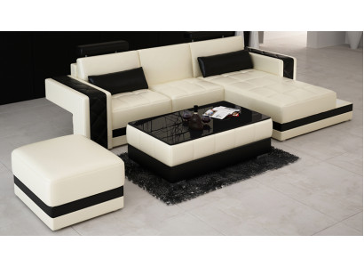 Skórzana sofa z USB Żywy krajobraz Narożnikowa kanapa Narożnik Ustaw Design Modern Sofa L6010D