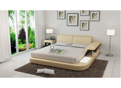 Design Łóżko XXL Duże łóżko Skóra Hotel Podkładka 180x200 Wielofunkcyjna Półka USB